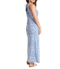 Tommy Bahama Jasmina Glimmer Bay Crew Neck Sleeveless Faux Wrap Maxi Dress