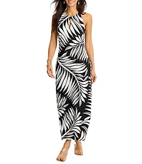 Tommy Bahama Jasmina Lush Zebra Crew Neck Sleeveless Maxi Dress