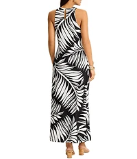Tommy Bahama Jasmina Lush Zebra Crew Neck Sleeveless Maxi Dress