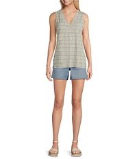 Tommy Bahama Kauai Bungalow Bay Printed Jersey V-Neck Sleeveless High-Low Hem Tank