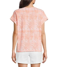 Tommy Bahama Kauai Palm Bay V-Neck Short Rolled Cuff Sleeve Tee