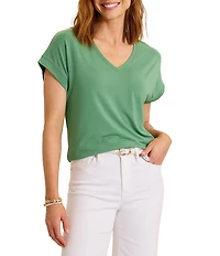 Tommy Bahama Kauai Solid Stretch Jersey V-Neck Short Sleeves Relaxed Fit T-Shirt