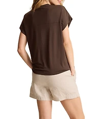Tommy Bahama Kauai Solid Stretch Jersey V-Neck Short Sleeves Relaxed Fit T-Shirt