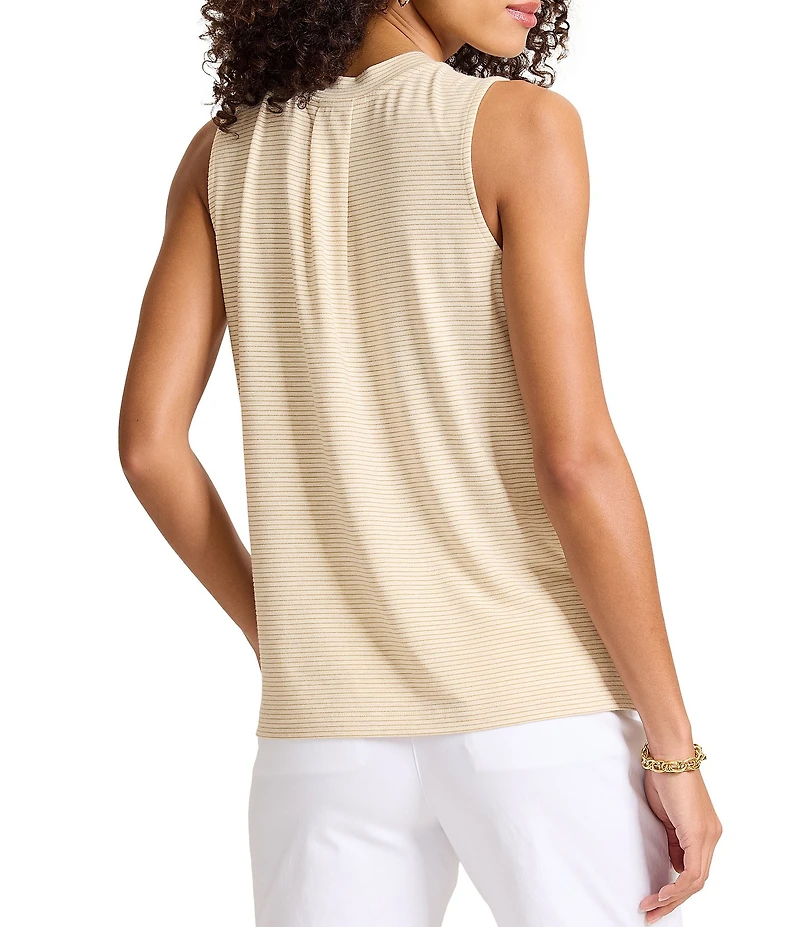 Tommy Bahama Kauai Tranquil Sea Jersey Stripe V-Neck Sleeveless Tank