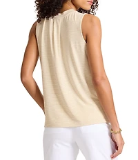 Tommy Bahama Kauai Tranquil Sea Jersey Stripe V-Neck Sleeveless Tank