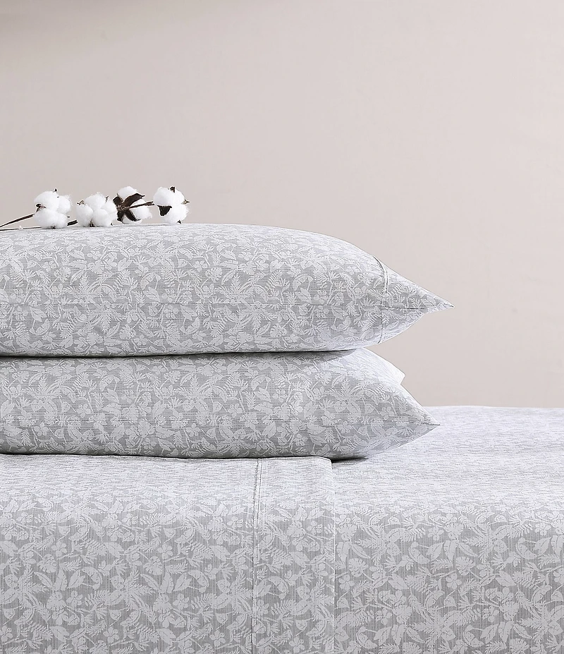 Tommy Bahama Koya Bay Grey Cool Zone Cotton Percale Sheet Set