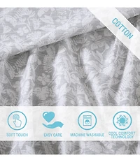 Tommy Bahama Koya Bay Grey Cool Zone Cotton Percale Sheet Set