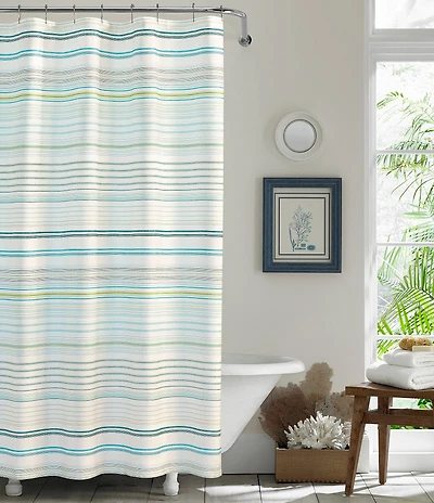 Tommy Bahama La Scala Breezer Horizontal Stripe Shower Curtain