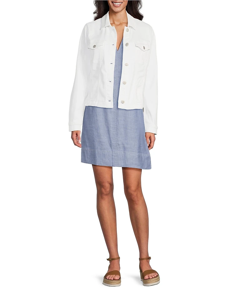 Tommy Bahama Leila Stretch Twill Woven Notch Collar Denim Jacket
