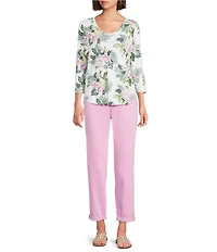 Tommy Bahama Leila Sunwashed Twill Mid Rise Ankle Length Boyfriend Jeans