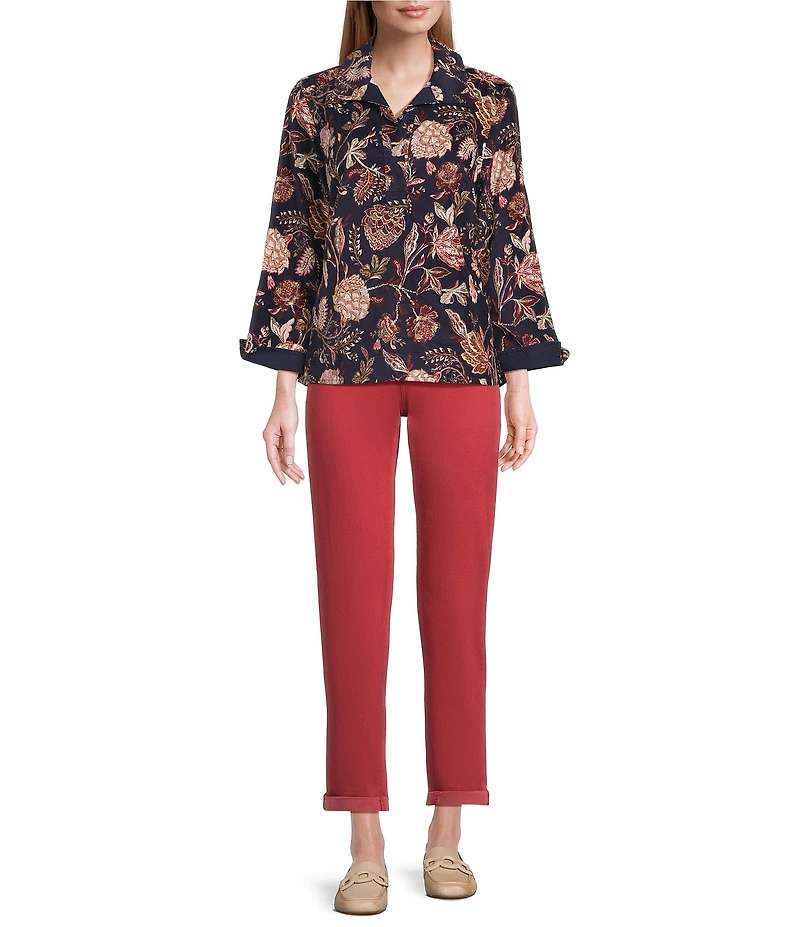 Tommy Bahama Leila Sunwashed Twill Mid Rise Ankle Length Boyfriend Jeans