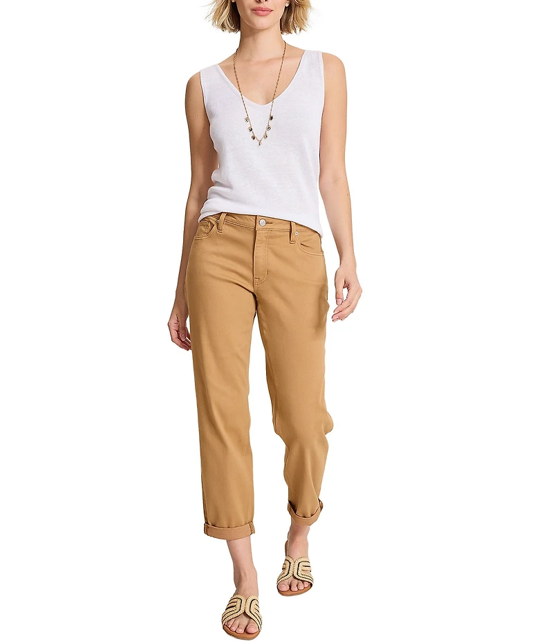 Tommy Bahama Leila Sunwashed Twill Mid Rise Ankle Length Boyfriend Jeans