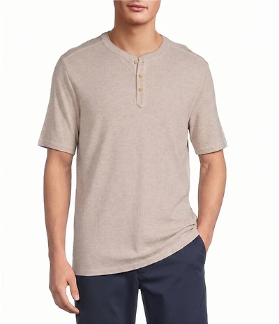 Tommy Bahama Lido Linen Short Sleeve Henley Button Front Shirt