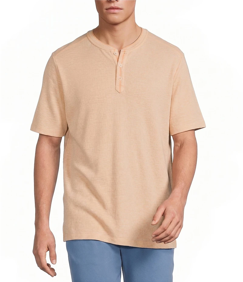 Tommy Bahama Lido Linen Short Sleeve Henley Button Front Shirt