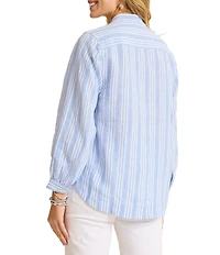 Tommy Bahama Linen Blend Beach Breeze V-Neck 3/4 Sleeve Blouse