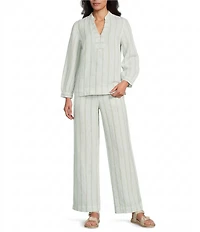 Tommy Bahama Linen Blend Beach Breeze V-Neck 3/4 Sleeve Blouse