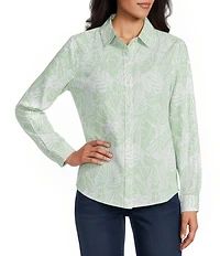 Tommy Bahama Linen Palmae Beach Voile Point Collar Long Sleeve Button Front Shirt