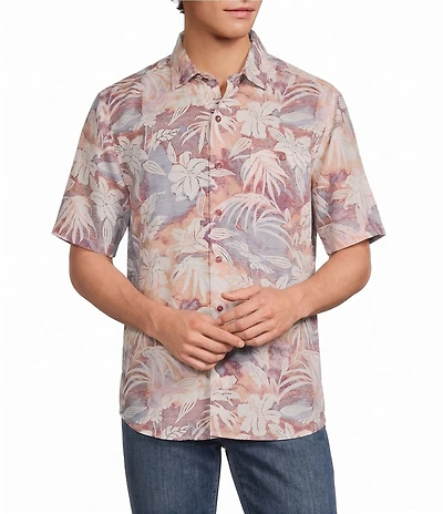 Tommy Bahama Linen Sunset Ombre Floral Short Sleeve Woven Shirt