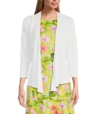 Tommy Bahama Linen Blend Open Front 3/4 Sleeve Cardigan