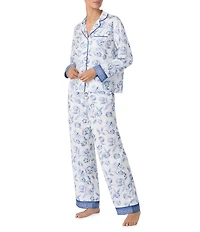 Tommy Bahama Long Sleeve Notch Collar Floral Sateen Long Pajama Set