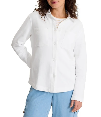 Tommy Bahama Marina Del Mar Cotton Point Collar Long Sleeve Shirt Jacket