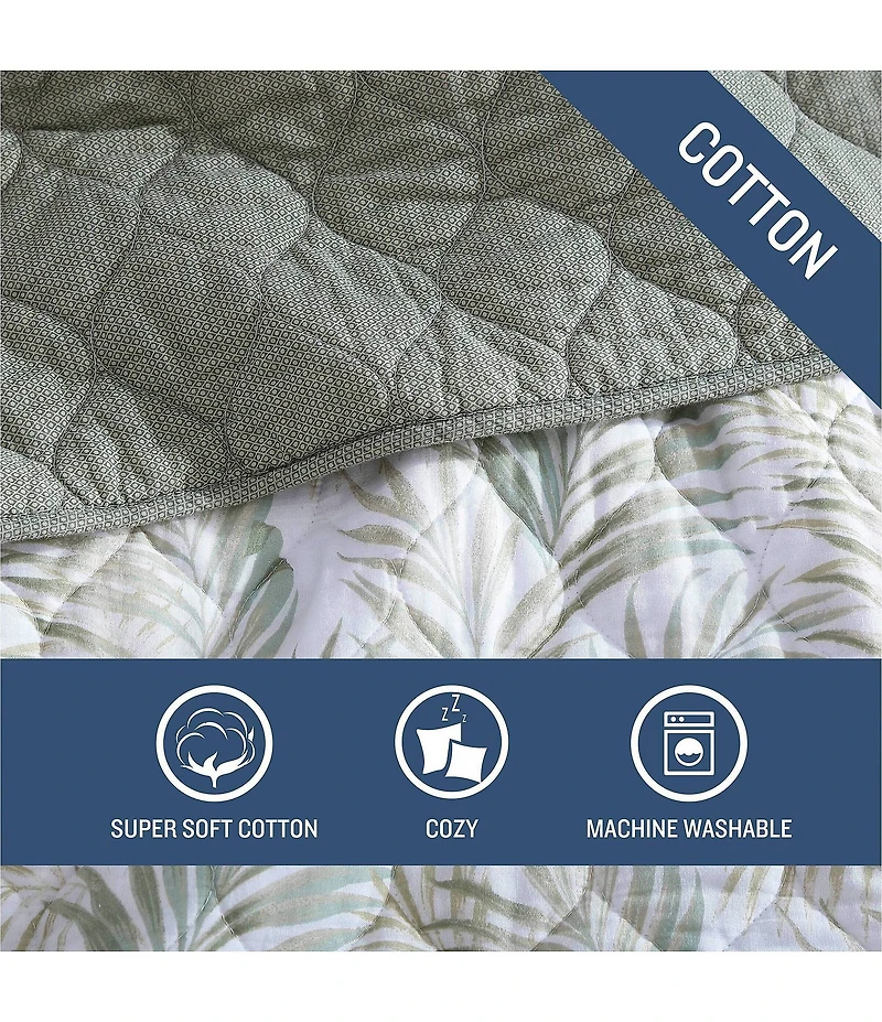 Tommy Bahama Maui Palm Printed Cotton Reversible Quilt Mini Set