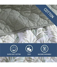 Tommy Bahama Maui Palm Printed Cotton Reversible Quilt Mini Set