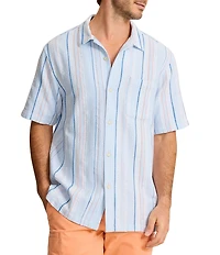 Tommy Bahama Milano Stripe Short Sleeve Woven Camp Shirt