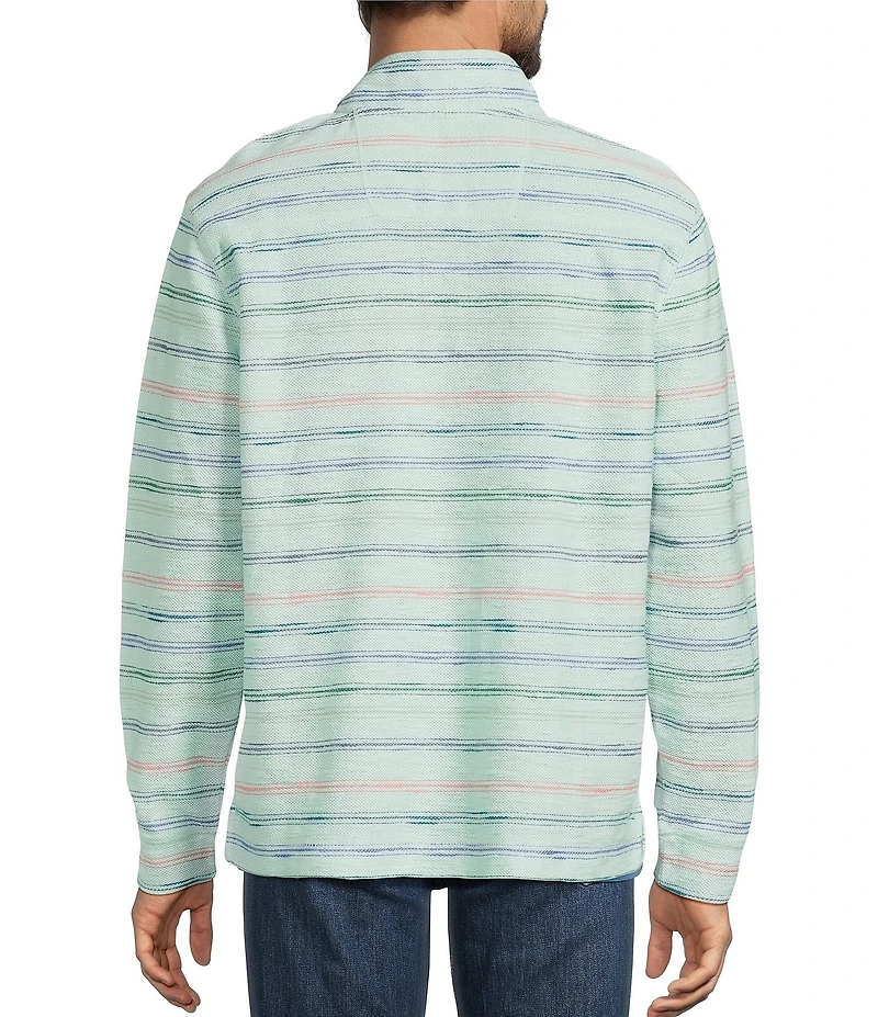 Tommy Bahama Minori Sands Button Mockneck Stripe Pullover