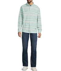 Tommy Bahama Minori Sands Button Mockneck Stripe Pullover