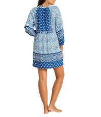 Tommy Bahama Noble Pineapple Split Neck Dress Swim Cover-Up