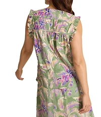 Tommy Bahama Norte Bloom Voile Voyage V-Neck Sleeveless Tie Front Top