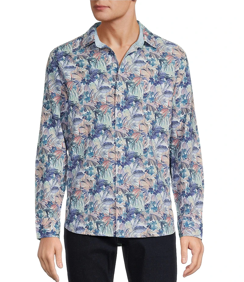 Tommy Bahama Nova Wave Amalfi Gardens Stretch Seersucker Long Sleeve Woven Shirt