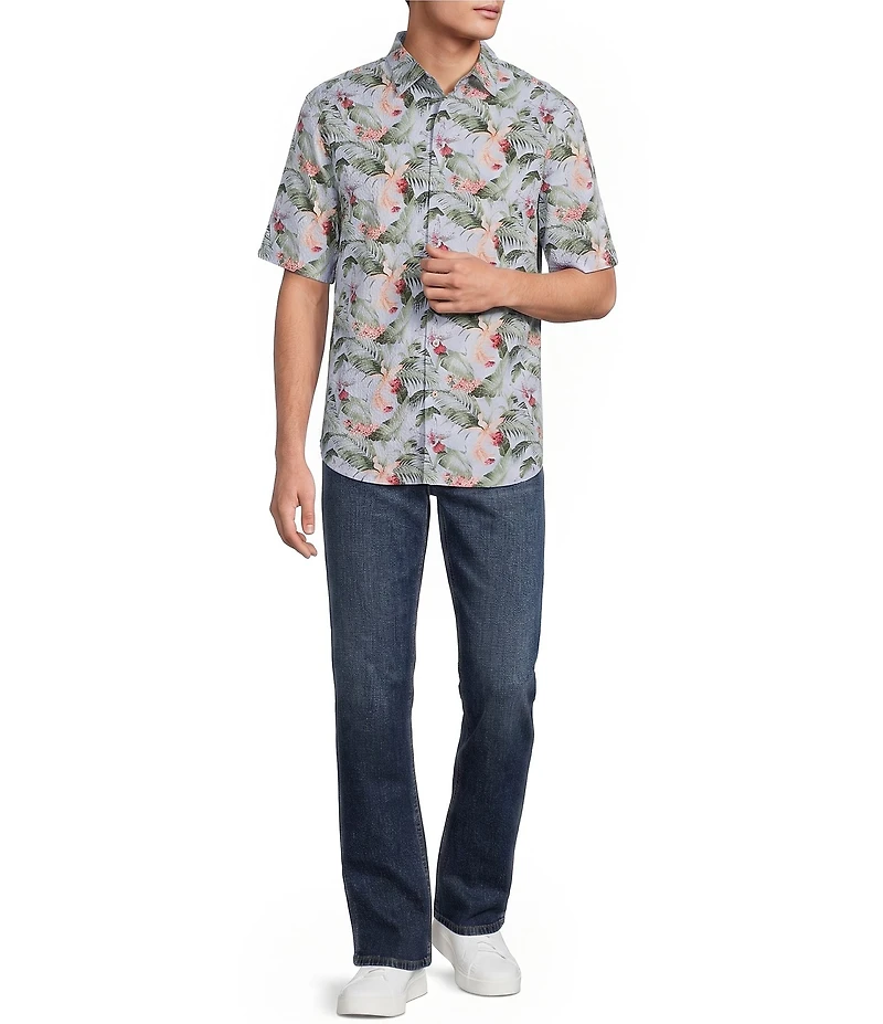 Tommy Bahama Nova Wave Blue Sky Vines Short Sleeve Woven Shirt