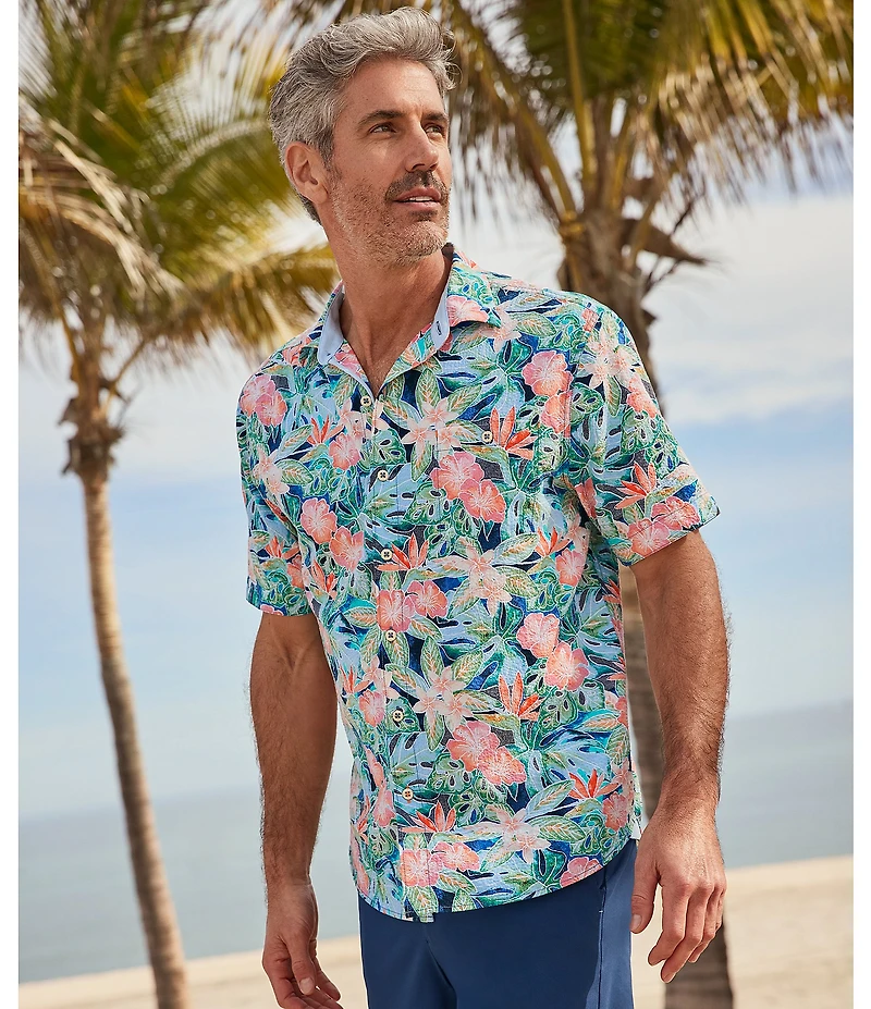 Tommy Bahama Nova Wave Jungle Party Short Sleeve Woven Shirt