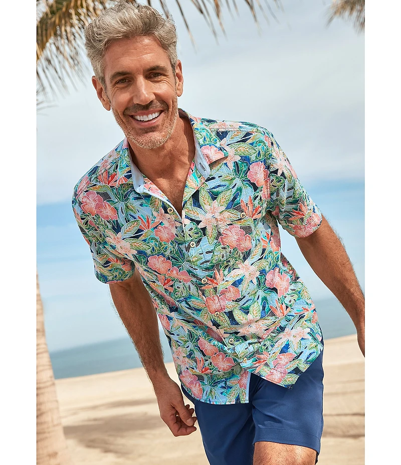 Tommy Bahama Nova Wave Jungle Party Short Sleeve Woven Shirt