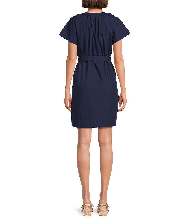 Tommy Bahama Oceana Cotton Poplin Short Sleeve Tie Waist Dress