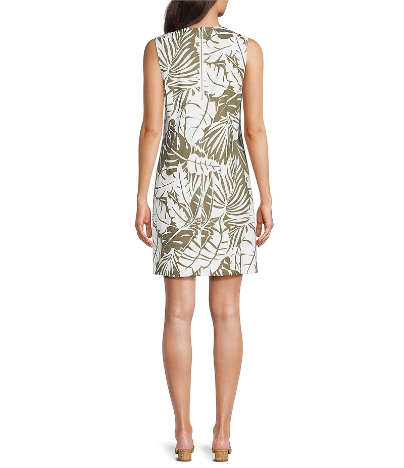 Tommy Bahama Palm-A-Dora Linen Blend Slub Twill V-Neck Sleeveless Beach Dress