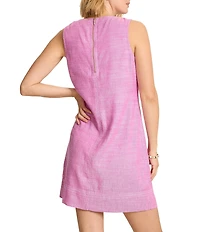 Tommy Bahama Palm-A-Dora Linen Blend Twill Split Neck Sheath Dress