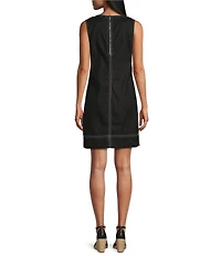 Tommy Bahama Palm-A-Dora Linen Blend Twill Split Neck Sheath Dress