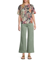 Tommy Bahama Palm Canyon Short Sleeve Button Front Top
