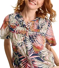 Tommy Bahama Palm Canyon Short Sleeve Button Front Top