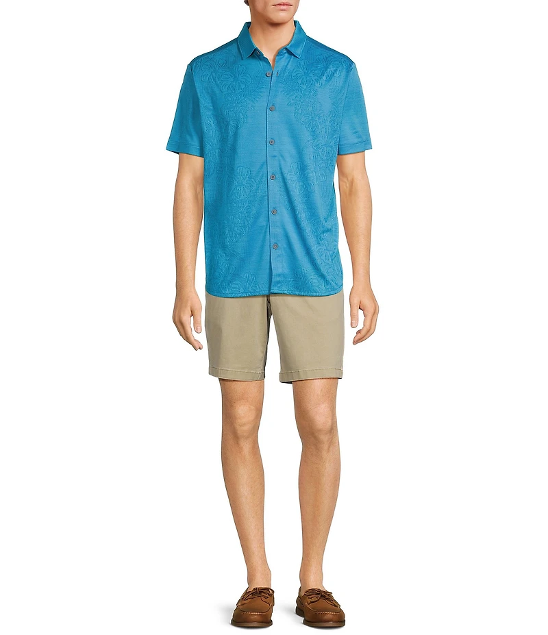 Tommy Bahama Palm Coast Cascade Vines Jacquard Short Sleeve Woven Camp Shirt