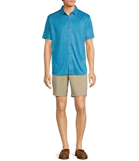 Tommy Bahama Palm Coast Cascade Vines Jacquard Short Sleeve Woven Camp Shirt