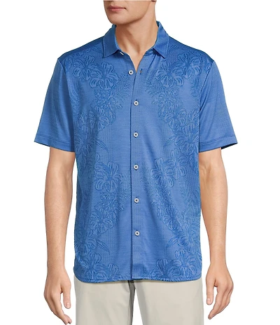 Tommy Bahama Palm Coast Cascade Vines Jacquard Short Sleeve Woven Camp Shirt