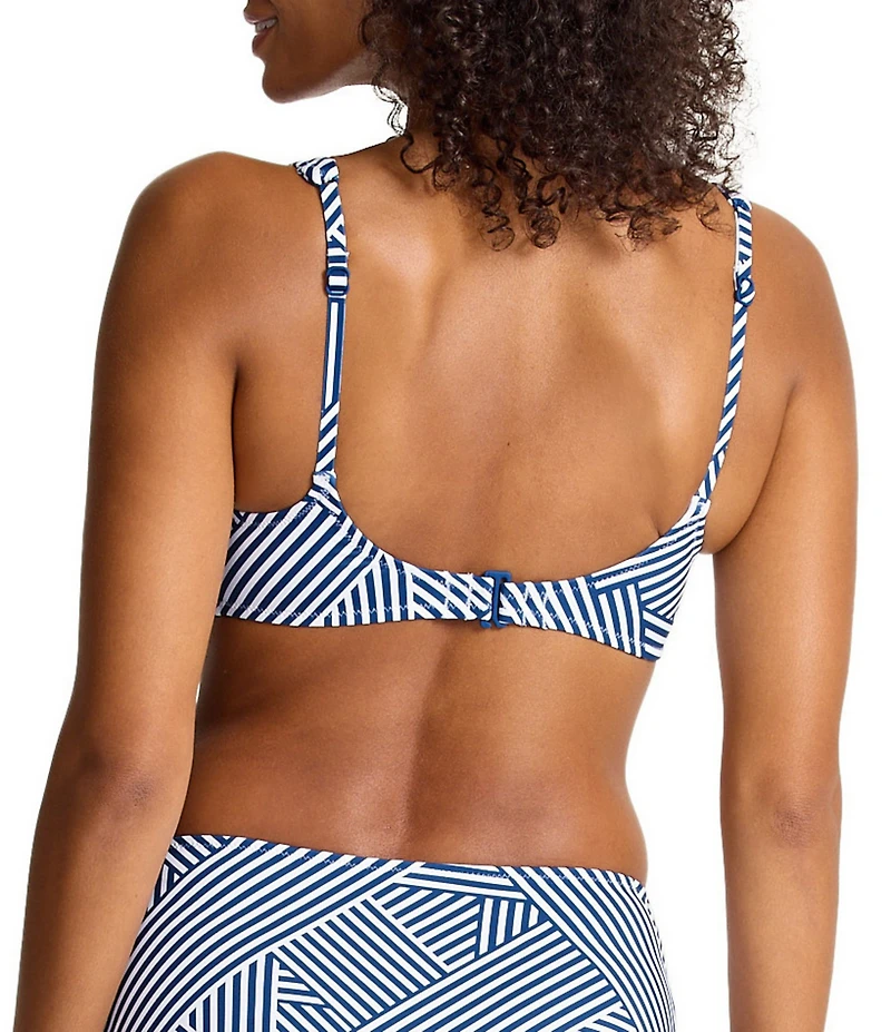 Tommy Bahama Palm Modern Stripe Square Neck Swim Top