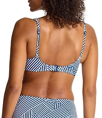 Tommy Bahama Palm Modern Stripe Square Neck Swim Top