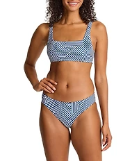 Tommy Bahama Palm Modern Stripe Square Neck Swim Top