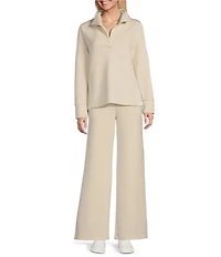 Tommy Bahama Palm Voyage 4-Way Stretch Knit Wide-Leg Pull-On Ankle Length Pants