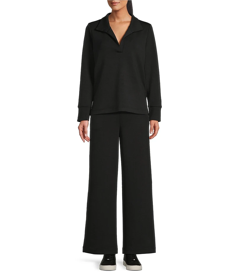 Tommy Bahama Palm Voyage 4-Way Stretch Knit Wide-Leg Pull-On Ankle Length Pants
